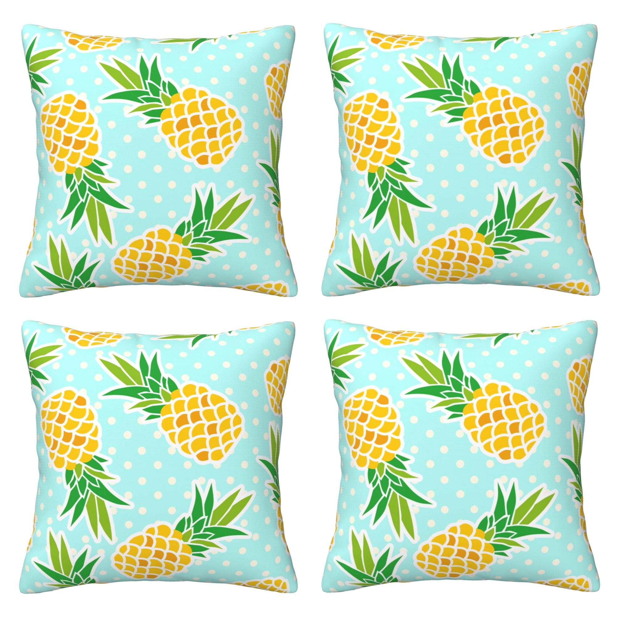 Home Throw Pillow Covers Two Sides Printed Pineapples Decor Sofa Living Room Bed Couch Car Set