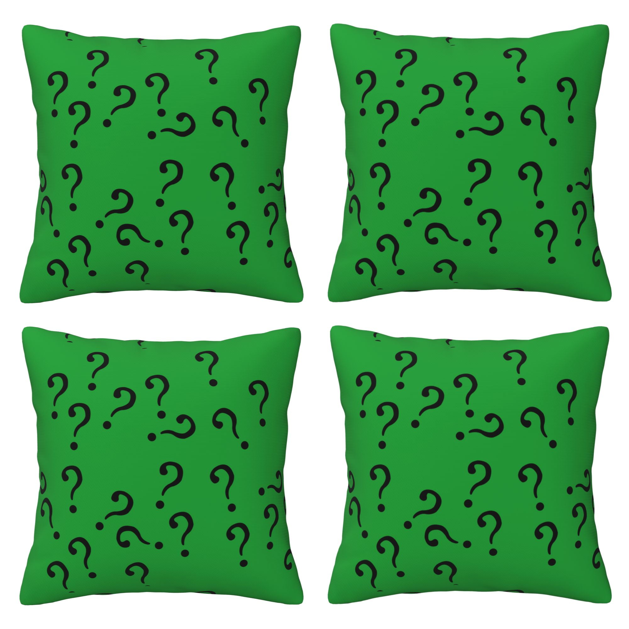 Home Throw Pillow Covers Two Sides Printed Question Mark in Green Decor