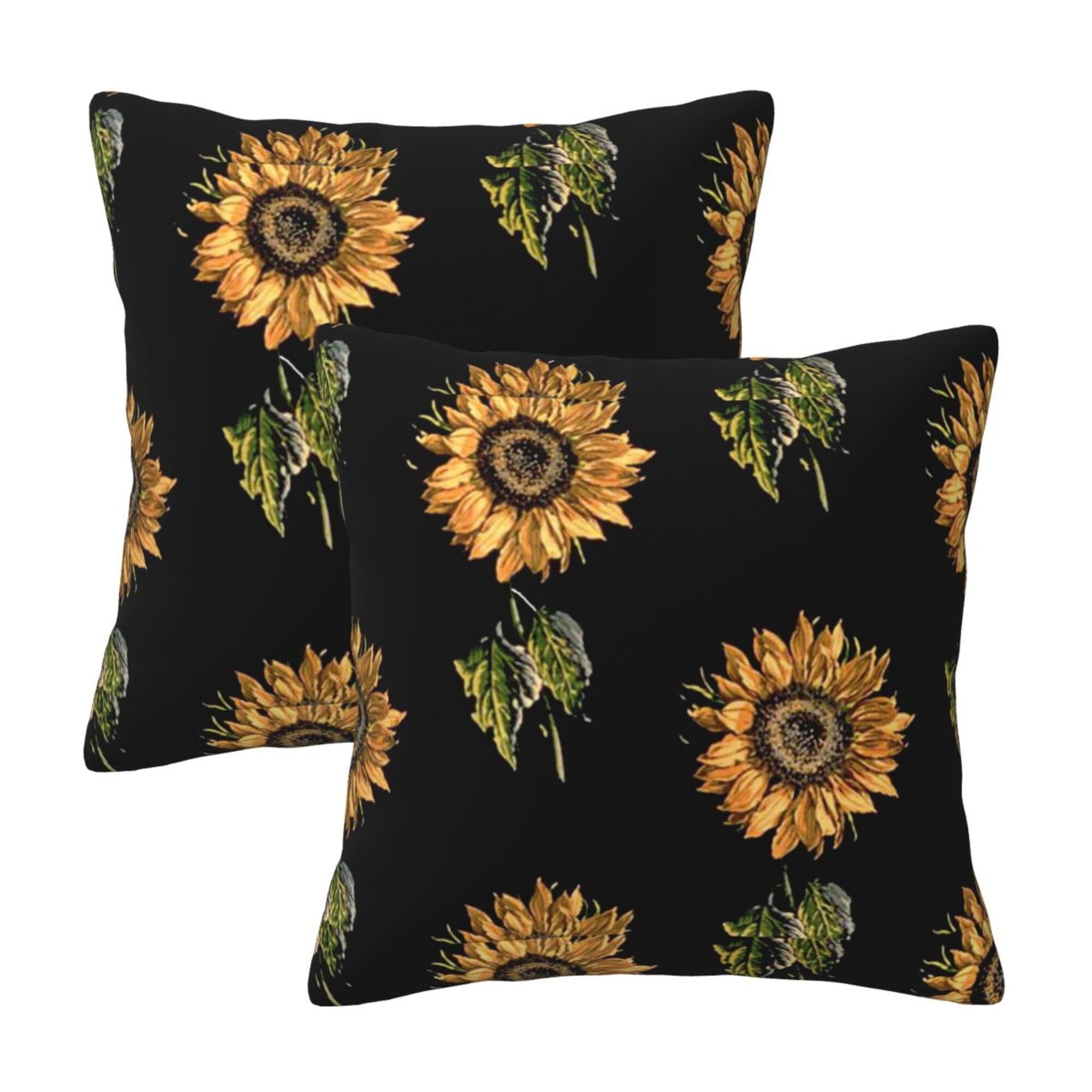Home Throw Pillow Covers Two Sides Printed Sunflowers Decor Sofa Living