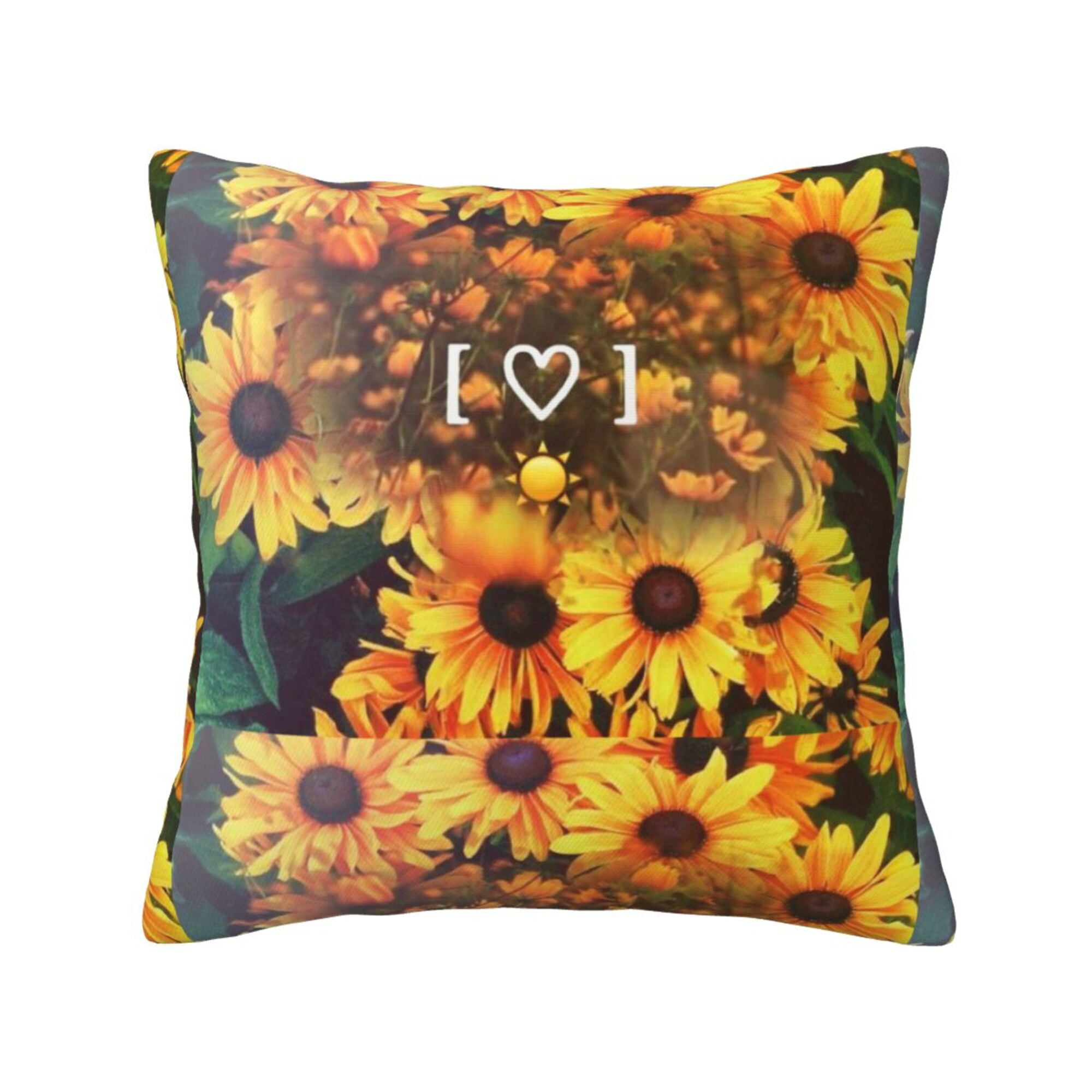 Home Throw Pillow Covers Two Sides Printed Sunflowers Decor Sofa Living
