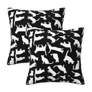 Home Throw Pillow Covers Two Sides Printed Telio Monaco Stretch ITY Knit Cat Print Decor Sofa Living Room Bed Couch Car Set of 2