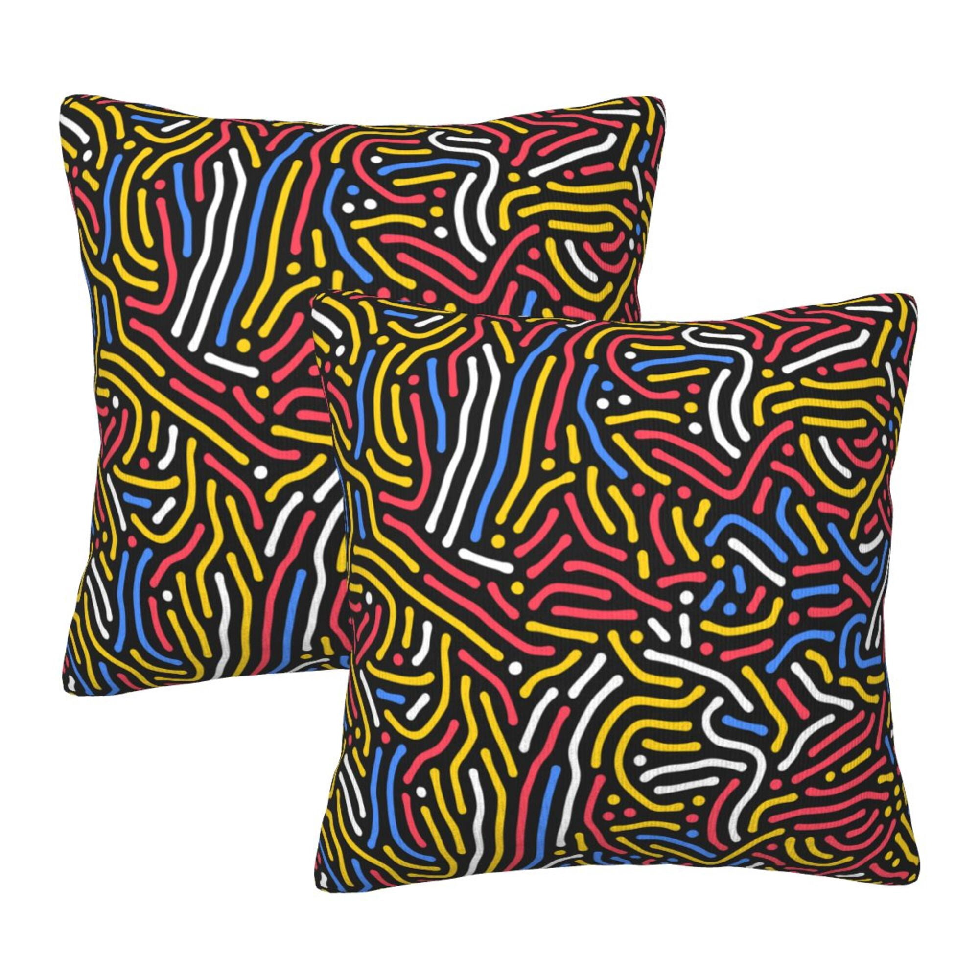 Home Throw Pillow Covers colorful seamless background Square Thick ...