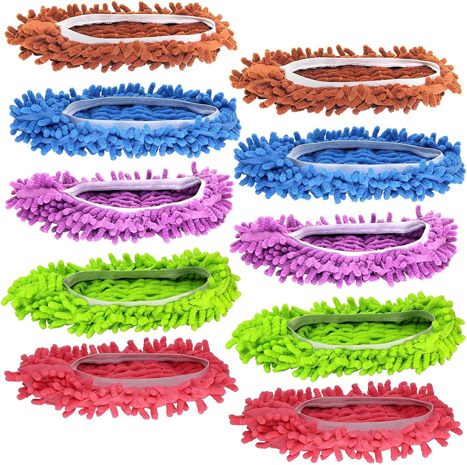 Home Times 10 Pcs (5 Pairs) Mop Slippers,Mop Shoes,Dust Duster, Mop