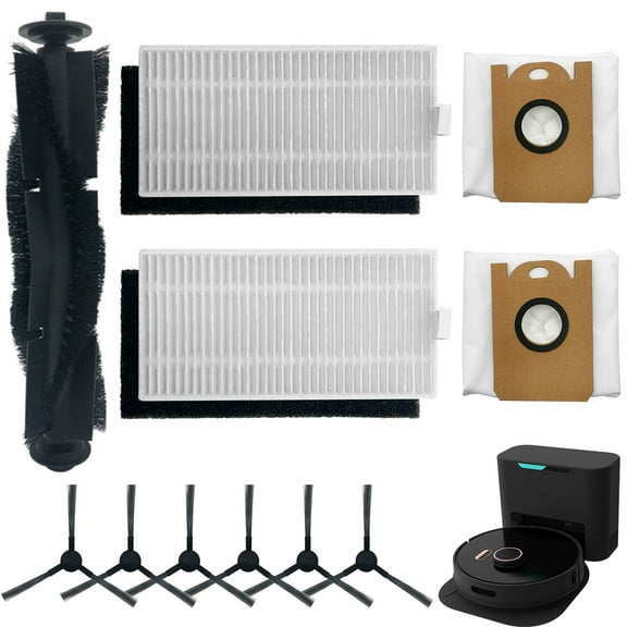 Home Times 11 Pcs Replacement Parts for Bobsweep PET24-7-213 PET24-7-313 Series Vacuum Cleaner, 1 Brush Rolls,2 Filters,6 Side Brushes,2Vacuum Bags