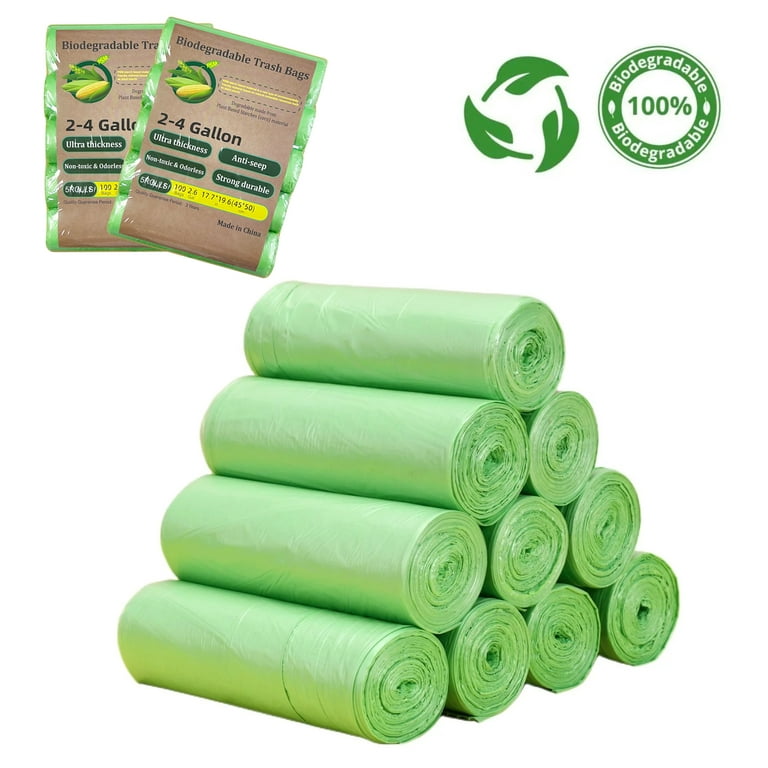 Moonet Small Trash Bags, 90 Counts, 2.6 Gallon, Plastic Garbage Bags for  Bathroom Home Office Car Garbage Can, 40X45 cm, Green(30pcs * 3 Rolls)