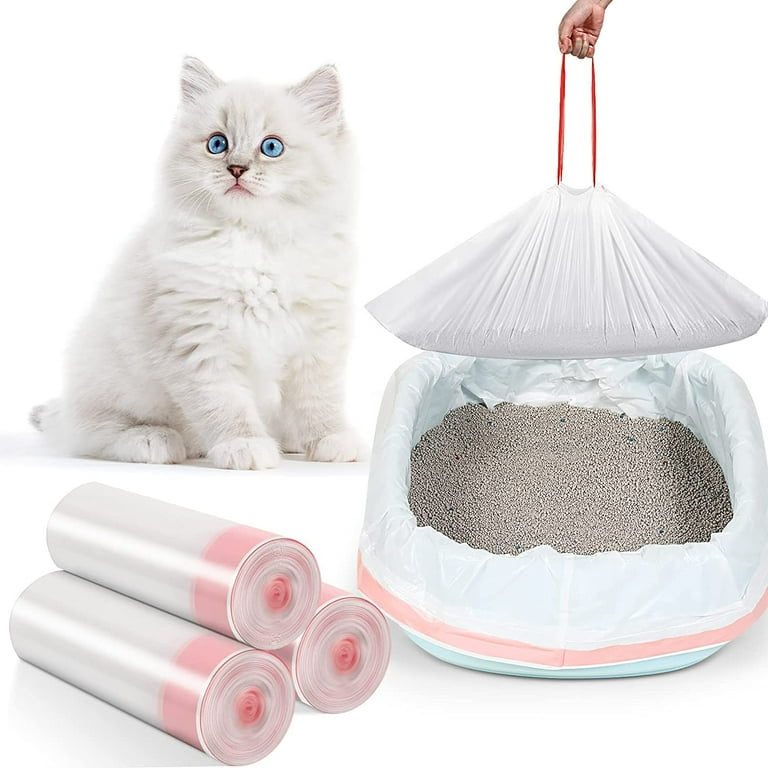 Home Times Extra Large 30 Count 31 x 18 in Cat Litter Box Liners Heavy Duty Disposable with Drawstring Walmart