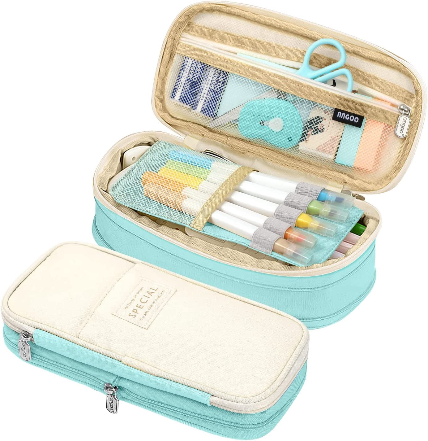Home Times Canvas Pencil Case Large Storage, Green