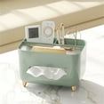 thumbnail image 1 of Home Tissue Box with Remote Organizer - Plastic Paper Drawer for Living Room/Dining Room, High-End Multi-Functional Storage Box for Tissues & Remotes, Army Green, 8.3*5.9*5.1in, 1 of 10