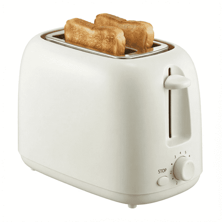 HomeFront Value 2-Slice Toaster,6 Shade Settings,Removable Crumb Tray,White Easy for Breakfast
