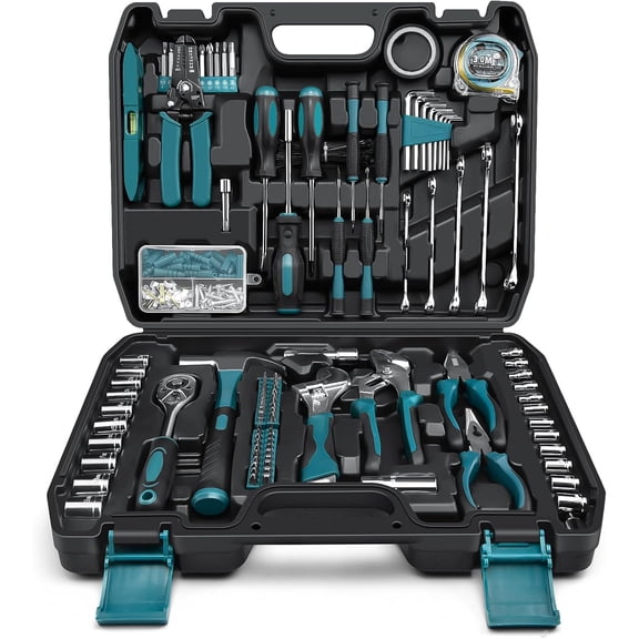 Home Tool Kit 281-PCs - Portable Complete Basic Repair General Hand Tool Sets for Men Women - Full Tool Set with Socket Wrench Set & Screwdriver Set & Metric Hex Key & Pliers & Tool Box Case