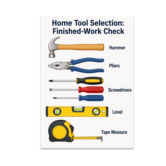Home Tool Selection Finished-Work Check - DIY Learner - 13x19 Poster Print
