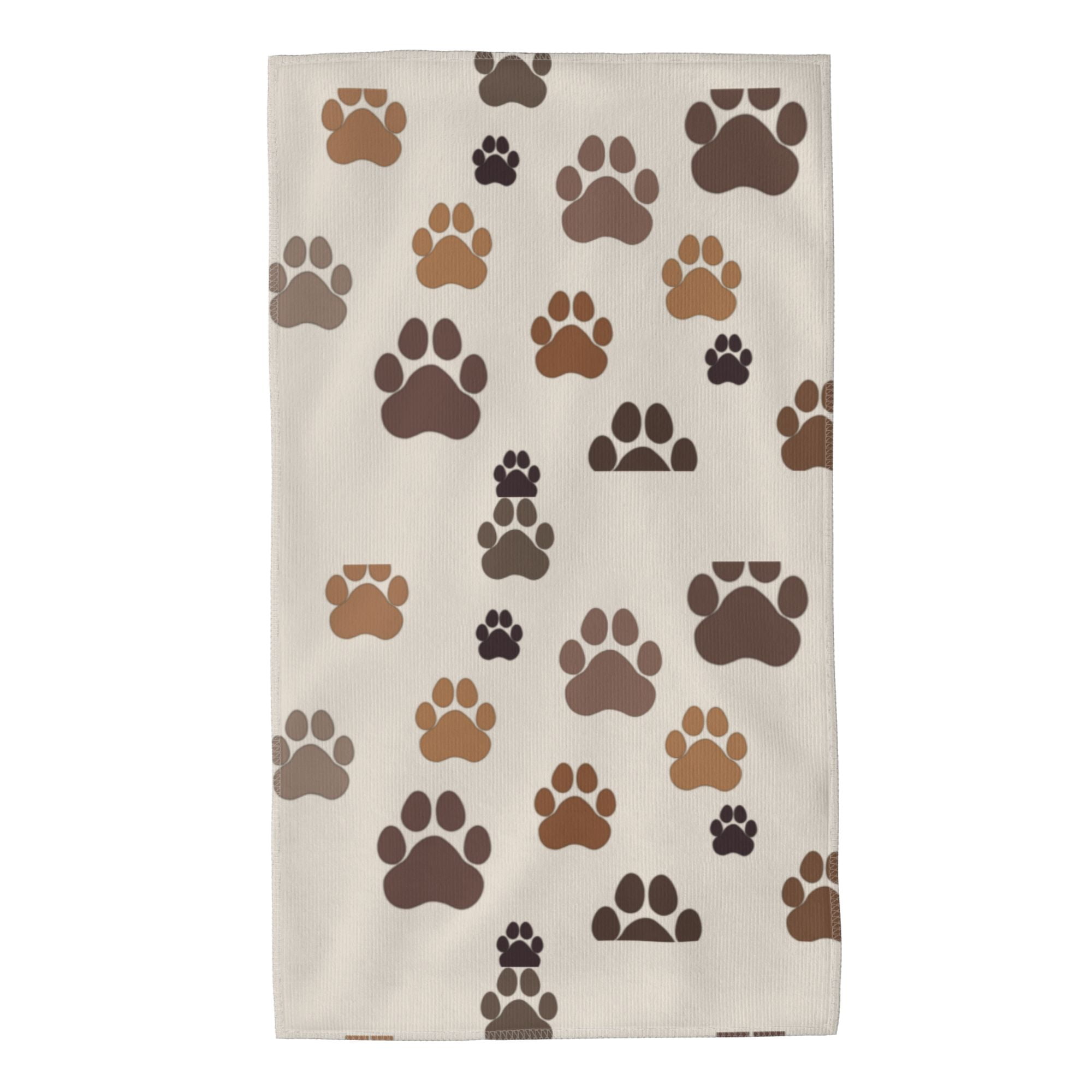 Home Towels Dog Paw Print Absorbent Hanging Hand Towel Small Bath Towel ...