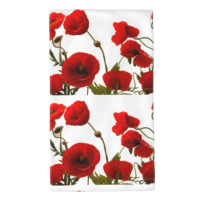 Home Towels Red Poppy Flowers Choose Background Color Absorbent Hanging Hand Towel Small Bath Towel Decorative Kitchen Dish Guest Towel For Spa Gym Hote27.5x16in Walmart