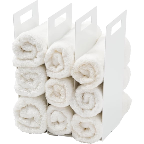 Home Tower White Interlocking Towel Organizer (Set of 2)
