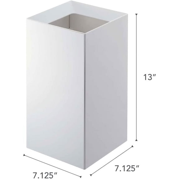 Home Trash Can - Modern Open Top Garbage Waste Bin Basket with Handle, Plastic, 2.4 Gallons, 9 Liters, White