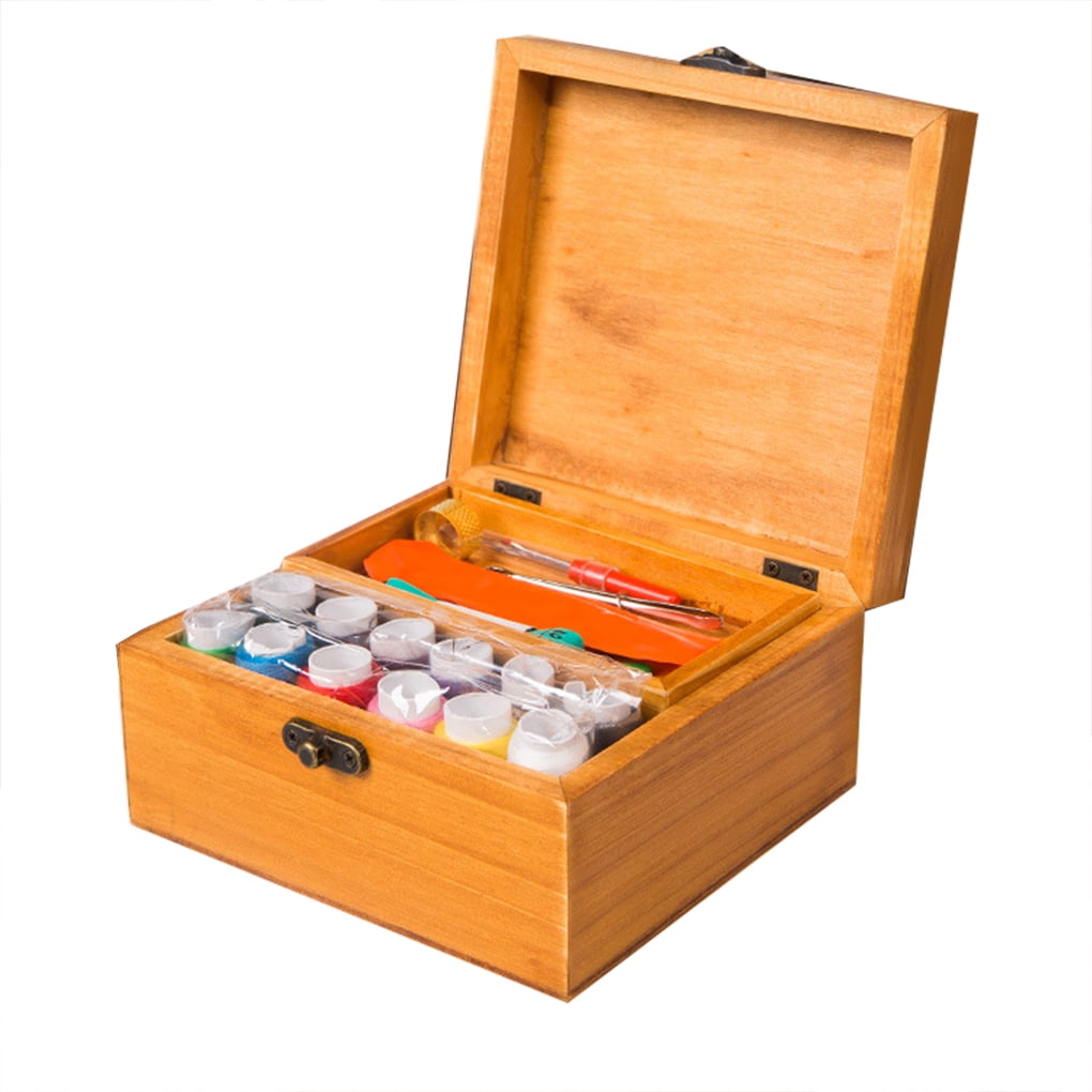 Home Travel Portable Wooden Sewing Storage Box Wooden sewing with