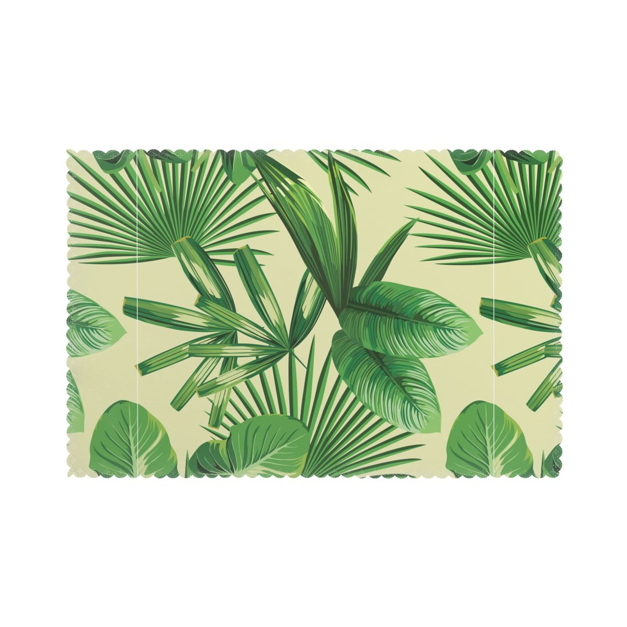 Home Tropical Palm Leaves Seamless Placemats Set Of 6 Washable Wipeable