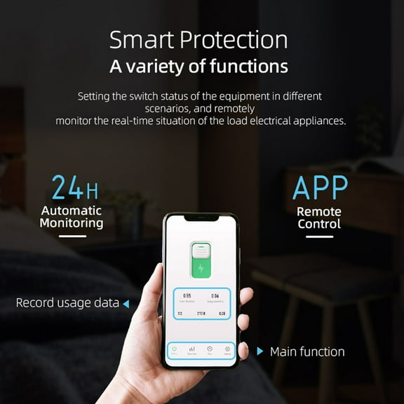 Home Tuya WiFi Intelligent Circuit Breaker Wireless Remotes Control Switch Mobilephone APP Remotes Viewing Intelligent Home Circuit Breaker Timing Countdown Loop Timing Modes With