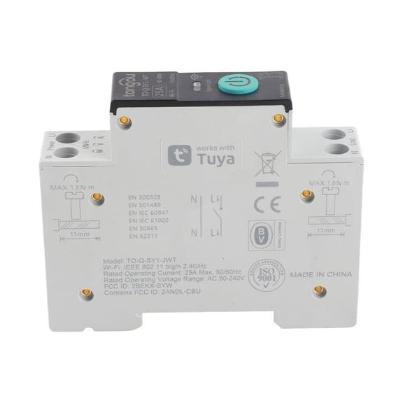 Home Tuya WiFi Intelligent Circuit Breaker Wireless Remotes Control Switch Mobilephone APP Remotes Viewing Intelligent Home Circuit Breaker Timing Countdown Loop Timing Modes With