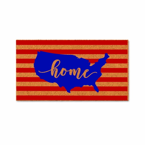 Home United States of America Flag Stripes Door Mat | 4th of July | Independence Day | Housewarming Gift | Closing Gift | Welcome Doormat