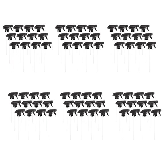 Home Use 72 Pcs 28/410 Trigger Sprayer Nozzle Heads for Bottles, Black PP, 25 cm Tube Length