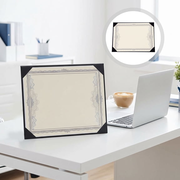 Home Use Certificate Holder with Stand Black Paperboard Display Sleeve