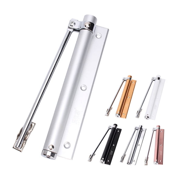 CHICHUMID Automatic Door Closer Silver Aluminum for Home Use with Adjustable Thrust