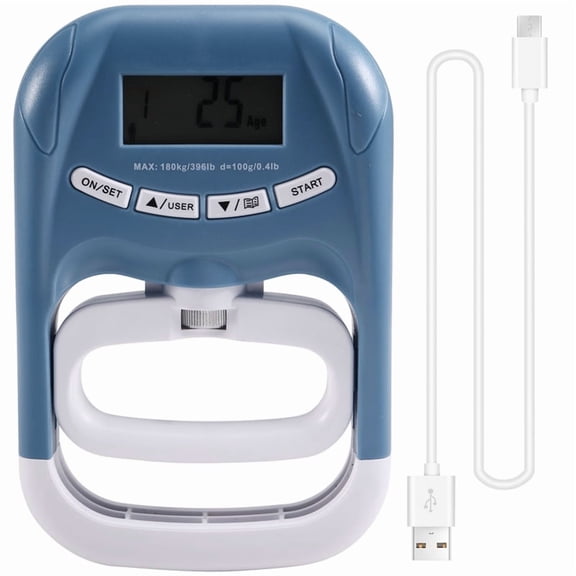 Home Use EH121 Digital Hand Dynamometer 396Lbs/180Kg Grip Strength Trainer for Rehabilitation Blue
