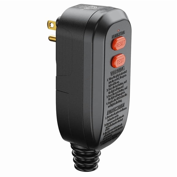 Home Use GFCI Replacement Plug US 120V 3-Prong Auto Reset 15A Ground Fault Interrupter