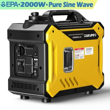 Home Use Generator Inverter, 2000W Home Backup Generators Portable Design, 68db Quiet Generator Gas Powered, Pure Sine Wave for Electronics, 40lbs