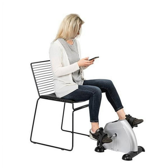 Home Use Hands and Feet Trainer Mini Exercise Bike Silver