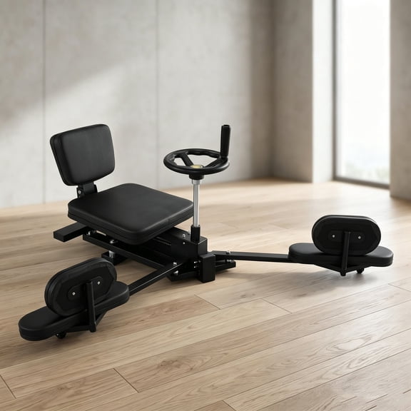 Home Use Leg Stretcher Machine, Hip Flexor Stretcher and Leg Spreader with Thick PU Leather Cushion and Silent Universal Wheels for Easy Mobility