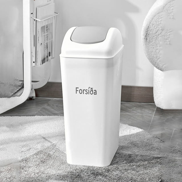 Home Use PressTop FlipLid Trash Can SpaceSaving Storage Bin For