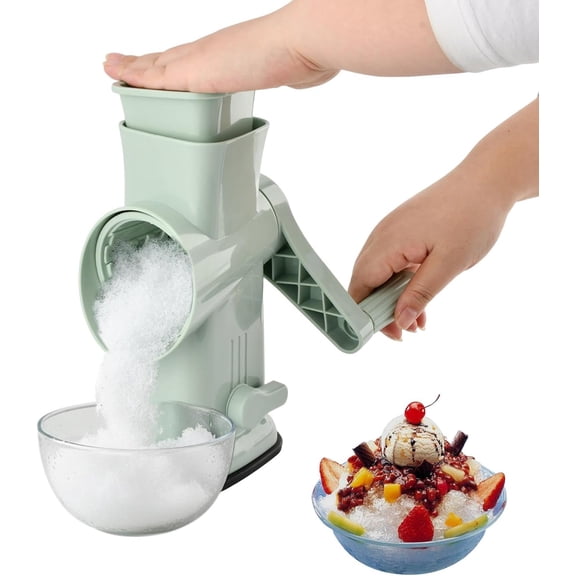Home Use Rotary Ice Shaver with Handle Manual Hand Crank Snow Cone Maker Machine Qucik Shaved Suction Feet, Premium Portable IceCrusher and IceMachine