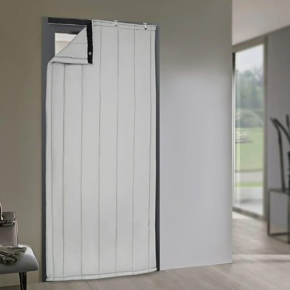 Home Use Thermal Insulated Door Curtain 36" x 80" Door Cover with Thick Layered Fabric, Energy Efficient Temporary Curtain for Living Room, Garage, Front Door, Draft Blocker