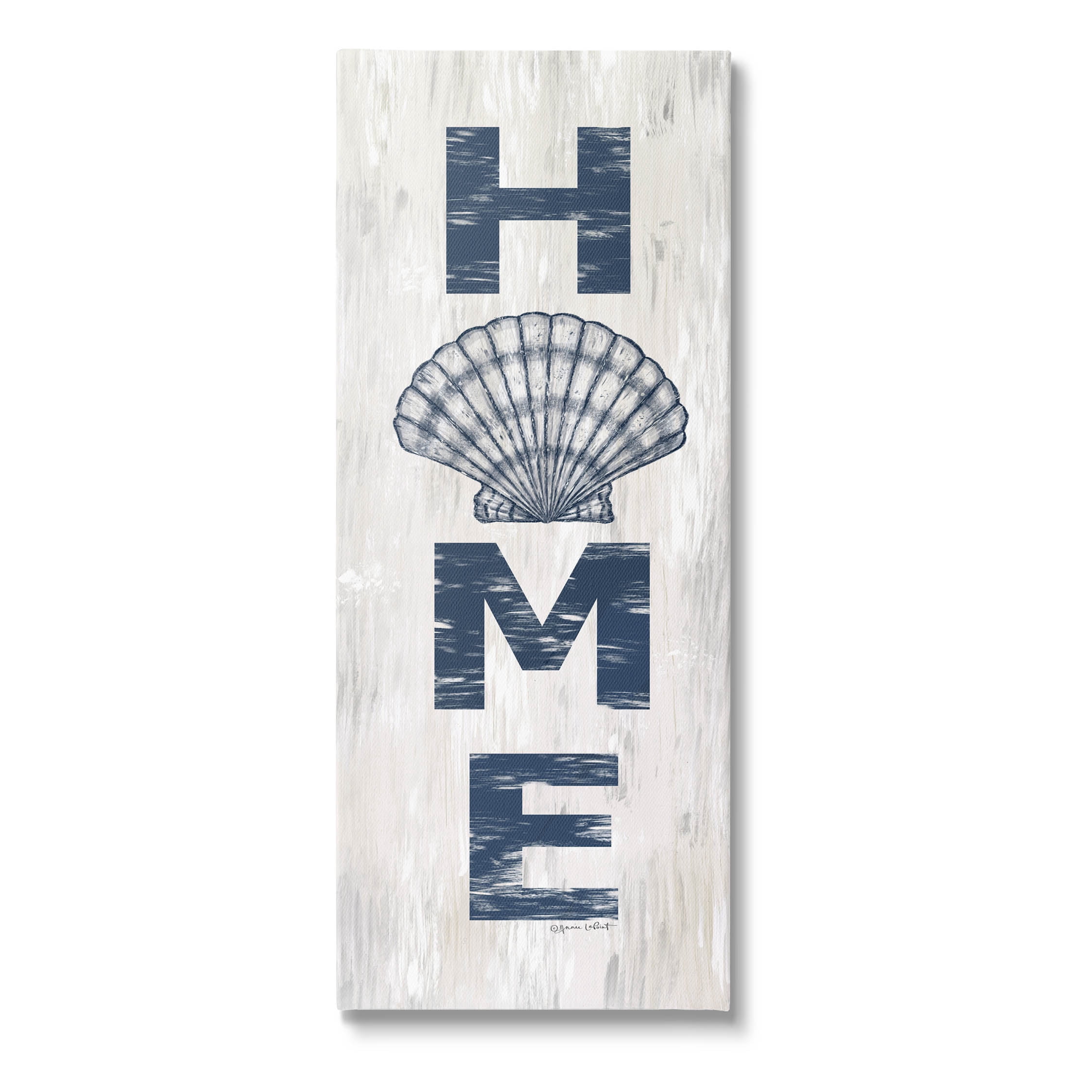 Home Vertical Clam Sign Coastal Graphic Art Gallery Wrapped Canvas Print Wall Art