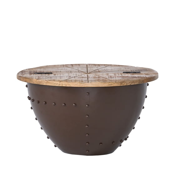 FunMay Wooden & Iron Coffee Table
