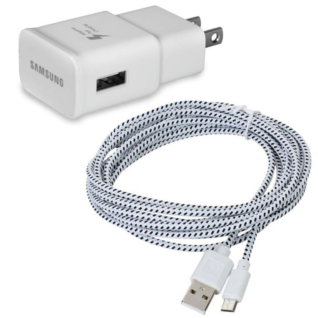 Home Wall Adaptive Fast Charger Baided 6ft USB Cable Data Wire USB-C Cord [White] B5O for Samsung Galaxy Tab S 10.5 SM-T800 8.4 SM-T700 S2 8.0 9.7, TabPRO 10.1 SM-T520 12.2 8.4