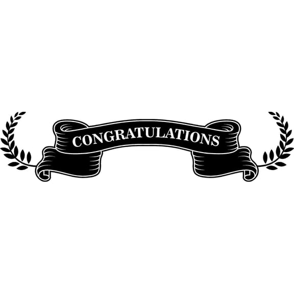 Home Wall Art Adhesive Lettering Decal Design 6" x 30" | Congratulations - Girls Boys Kids Graduates Bedroom Living Room DIY Stick and Peel Vinyl Wall Decoration Sticker Black