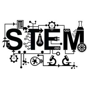 Home Wall Art Lettering Decal Design | Science Technology Engineering Mathematics 12" x 20" - Girls Boys Bedroom Living Room DIY Stick and Peel Vinyl Wall Decoration Sticker