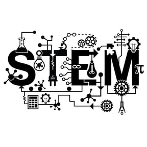Home Wall Art Lettering Decal Design | Science Technology Engineering Mathematics - Girls Boys Bedroom Living Room DIY Stick and Peel 12" x 20" Vinyl Wall Decoration Sticker