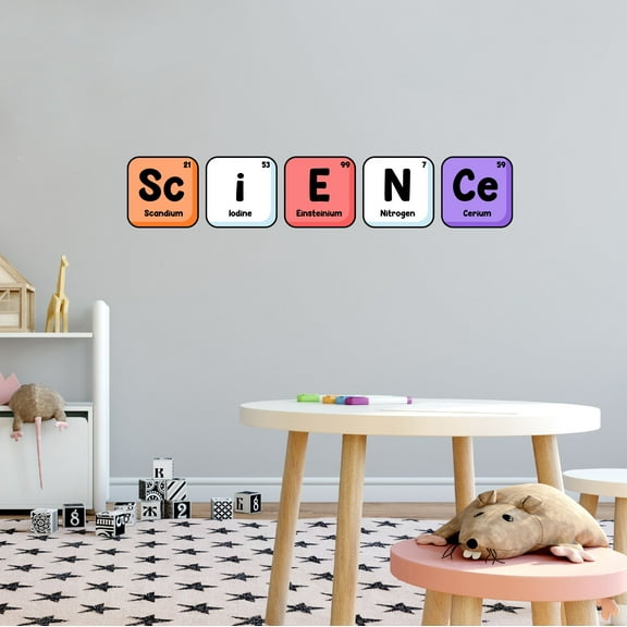 Home Wall Decal - Science - Cute Learning Design Cute Science Periodic Table Elements - Proudly Hand Made Decal - Size: 10 In(W) x 2 In(H)
