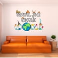 thumbnail image 1 of Home Wall Decal - Travel the Whole World - Cute Travelling Design Cute Seven Wonders of World Around the Globe - Proudly Hand Made Decal - Size: 10 In(W) x 7 In(H), 1 of 5