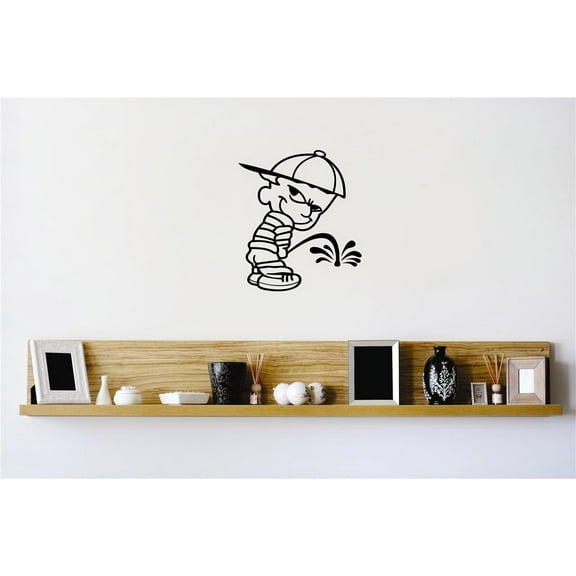 Home Wall Decals Cool Boy Peeing Stylish Bedroom Stickers DIY Removable Originality Stickers - Size: 18 In x 18 In