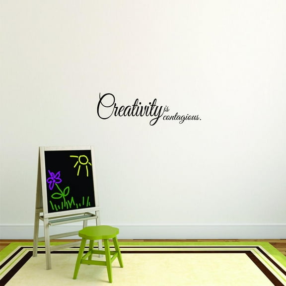 Home Wall Decals Creativity Is Contagious Bedroom Stickers DIY Removable Originality Stickers - Size: 8 In x 20 In