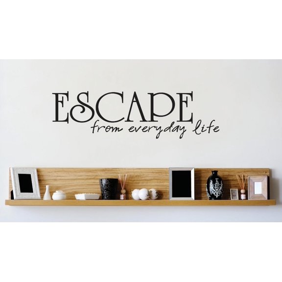 Home Wall Decals Escape From Everyday Bedroom Stickers DIY Removable Originality Stickers - Size: 8 In x 20 In