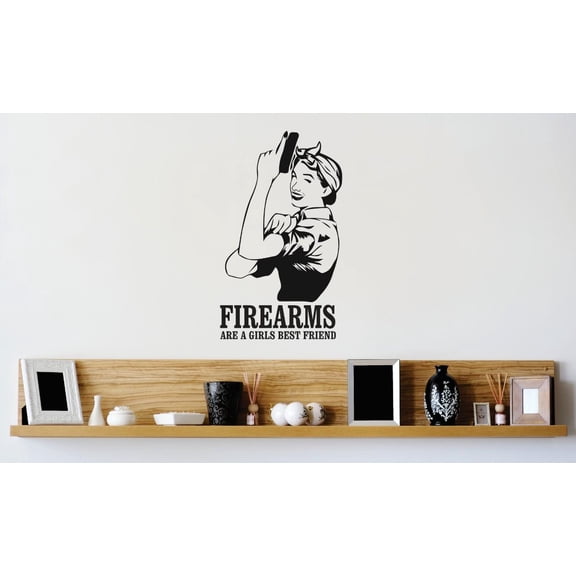 Home Wall Decals FIREARMS Are A Friend Bedroom Stickers DIY Removable Originality Stickers - Size: 18 In x 27 In