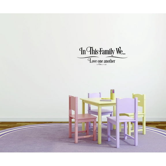 Home Wall Decals In this Family We… One Another Bedroom Stickers DIY Removable Originality Stickers - Size: 10 In x 20 In