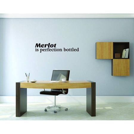 Home Wall Decals Merlot Is Perfection Bottled Bedroom Stickers DIY Removable Originality Stickers - Size: 8 In x 20 In