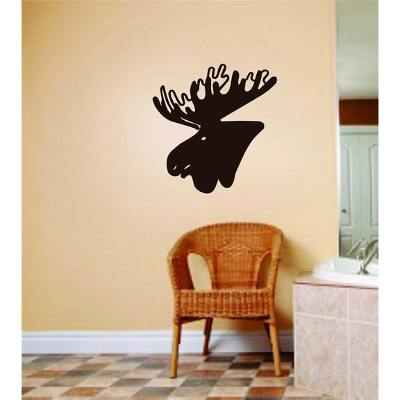 Home Wall Decals Moose Animals Bedroom Stickers DIY Removable Originality Stickers - Size: 26 In x 26 In
